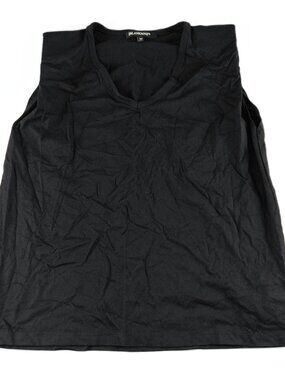 Blank NYC Might Be Right V-Neck Muscle Tank Top Women's M Black Shoulder Pads